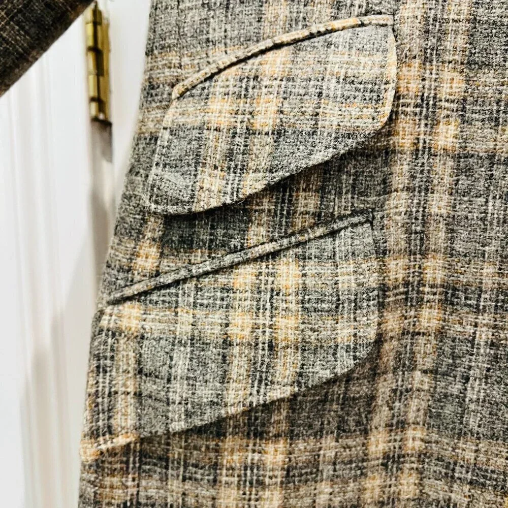 Vintage Daks London New York 42 R Blazer Jacket Plaid Sports Coat Lined